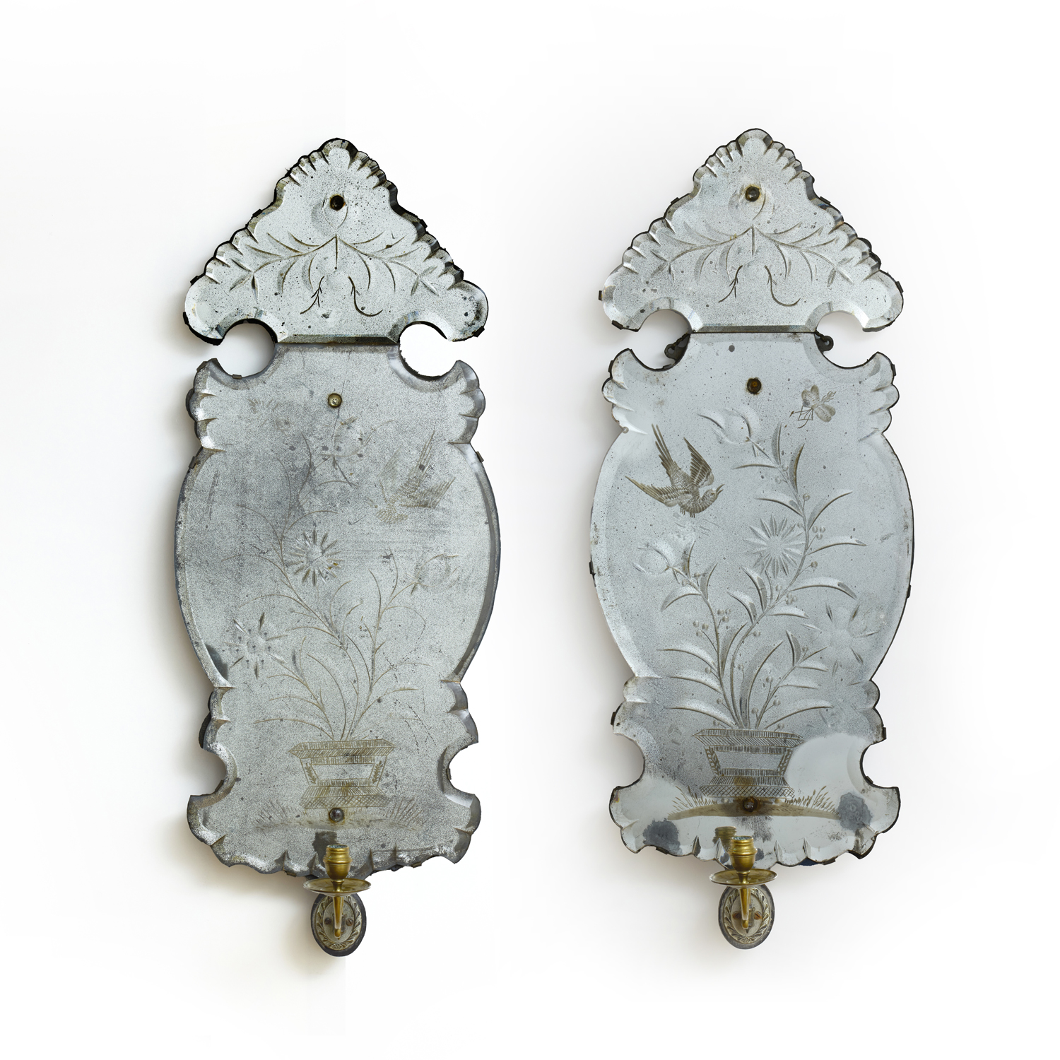 PAIR OF QUEEN ANNE MIRRORS